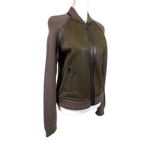 Cashmere Knit & Shearling Baseball Jacket